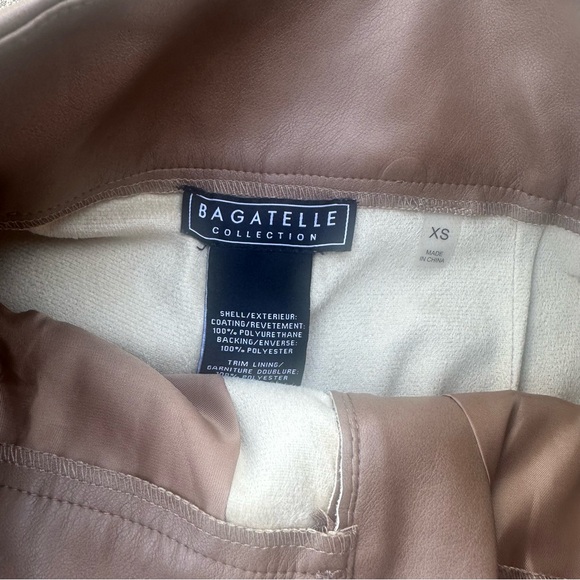 Bagatelle Taupe Faux Leather Pants PM5 - Picture 2 of 3